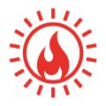 Produkty Red Heating charakteryzują się bardzo naturalnym wyglądem płomienia.